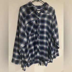 Urban Outfitters BDG Blue/Black Plaid Button Down Shirt